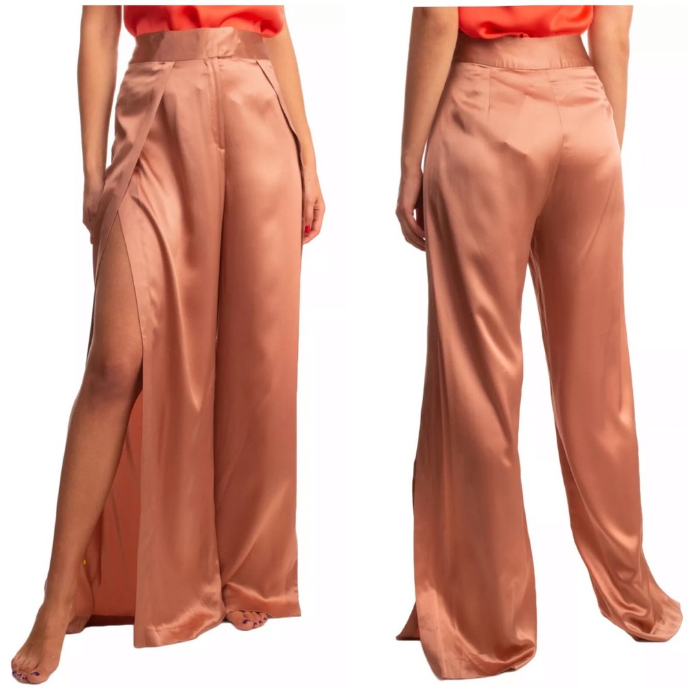 🎊final price 🎉Silk Satin High Waist Fly Slit Wid